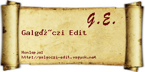 Galgóczi Edit névjegykártya